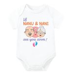 Lillypupp Funny pregnancy announcment gift for family Nanu nani Grandparents mother father| baby coming soon bodysuit reveal idea for family.