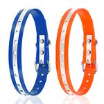 PetJoy Dog Collars Strap, Replacement Collar for Shock Reflective Collar, Adjustable Classic Dog Collar Strap for All Varieties Small Medium Large Dogs (Blue & Orange)