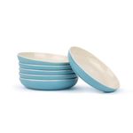 Shay Ceramic Snack Plates Set Of 6, Blue Slow Series | Glossy Finish | Snacks Plates Set Of 6 | Dessert Plates | Snack Plate | Small Plates (Deep Snack Plates - Blue, 6Pc)