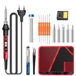 Serplex® Soldering Iron Kit Set Soldering Iron 60 Watt Original 220V Soldering Kit Set Temperature Adjustable Soldering Iron Bit Set with LCD Digital Display Electric Soldering Iron 5 Soldering Tips