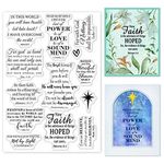 GLOBLELAND Christian Clear Stamps for Card Making Decorative Inspirational Words Easter Transparent Silicone Stamps for DIY Scrapbooking Supplies Embossing Paper Card Album Decoration Craft