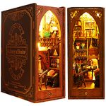 Roroom DIY Book Nook Kit, DIY Dollhouse Booknook Bookshelf Insert Decor Alley,with Music Box 3D Wooden Puzzle with Sensor Light Book Nook Bookshelf Insert Wood Bookend Model Building(SL006)