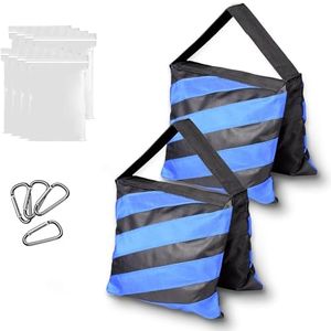 EMART Heavy Duty Sandbag,Weight Bags Photo Studio Saddlebag Design for Photography Stand Light Stand Tripod, Outdoor Patio, Sports, Photo Sets, Film Sets, Live Productions-(Black & Blue-2 Pack)