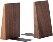 Muso Wood Book Ends, Thickened Wooden Bookends for Heavy Books, Creative Decorative Bookends for Shelves, Non-Skid Book Ends, Handmade Walnut Wood Bookends