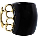 Knuckle Duster Mug,Coffee Mug,teapot Ceramic Cup,Funny Mug,Friends Mug Black Cup with Gold Handle