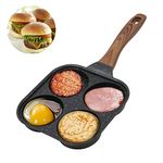 4 Cups Egg Frying Pan Omelet Skillet,Non Stick Egg Skillet Burger Pan for Eggs, Burgers and Bacon(Aperture Diameter 3.5 inch)