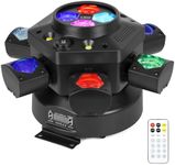 Moving Head DJ Lights-150W LED Stage Light 6 Arms Beam 4-in-1 RGBW,Red Green Starlight and White Amber Flashing Lights, Bee Eye Effect,DMX Controlled&Remote for DJ Stage/Parties/Disco/Dlubs/Weddings