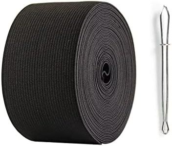 AHPYEUHK Elastique Couture 50mm Bandes Élastiques Couture Noir 6M élastique Large Elastique Perruque,Ruban Elastique,Bande Elastique Couture Large Ceinture Bande pour Couture