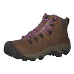 KEEN Women's Pyrenees Mid Height Waterproof Leather Hiking Boot, Safari/English Lavender, 7 M (Medium) US