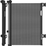 DIKOTS Black Retractable Stair Gate for baby & Pet - 140 cm wide & 86 cm tall extendable baby gate - Retractable Stair Gates for Dog & cat - Black Baby gate for stairs, Indoor & doorways