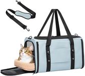 Petsfit 18 x 11 x 11 Pet Carrier Airline Approved, Soft-Sided Cat Carrier with Patented Car Buckle, Lightweight and Collapsible with Adjustable Shoulder Strap, Soft Cushion,Green