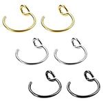 6PCS Fake Nose Ring Hoop Non Piercing Nose Rings Face Nose Hoop Faux Lip Rings Faux Nose Rings Hoop Faux Septum Rings Clip On Nose Ring Faux Nose Hoop Stainless Steel Nose Rings For Women Men