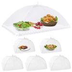 Osportfun Food Cover Mesh, Large Food Net Cover Collapsible Food Mesh Pop Up Cover, Cake Cover Fruit Cover Umbrella for Dish Storage Outdoor (6 PCS)