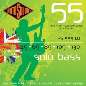 Rotosound 55 Solo Bass flatwound long scale set 5-string Standard 45-130 RS555LD