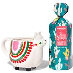 Thoughtfully Gifts, The Llama Mug "Lots of Love" Stress-Reducing Gift Set, Includes Refreshing and Restorative Chamomile Tea in a 14 Ounce Llama-Shaped Ceramic Mug