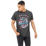 Marvel Men's Captain America Japan Acid Wash T-Shirt, Vintage Black, M