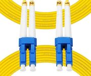 0.5m(1.6ft) OS2 LC to LC Fiber Patch Cable, Fibergaga Single Mode Duplex,0.5M(1.6ft)-100M(328ft) 9/125μm 2.0mm Cable Diameter Fiber Optic Ethernet Cable