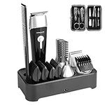 Sminiker Professional 5 in 1 Men's Grooming Kit Waterproof Electrinic Razor Hair Clippers Beard Trimmer Rechargeable Precision Nose Ear Trimmer