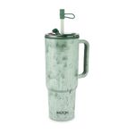 MILTON Puris 1200 Plastic Water Tumbler | 2-in1 Lid Sip or Gulp | Crystal Clear BPA Free-Food Grade | Sturdy Handle | Large Travel Mug for Gym, Office & Outdoor Use, 1200 ml, Light Green