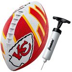 Franklin Sports NFL Kansas City Chiefs Football - Youth Football - Mini 8.5" Rubber Football - Perfect for Kids - Team Logos and Colors!, Black, 70153F21Z