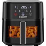 Chefman Air Fryer – 5.7L Compact Airfryer for Quick, Easy Meals, Features Hi-Fry Technology for Extra Crisp, Easy-View Window, Touch Controls with 4 Presets, Nonstick & Dishwasher Safe Basket - Black