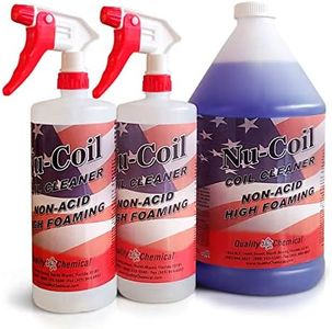 Quality Chemical Nu-Coil Professional Grade Concentrated/Air Conditioner Alkaline Condenser Coil Cleaner for AC Unit/AC Coil Cleaner 1 Gallon Combo (128 oz)