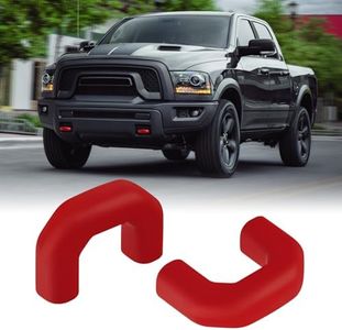 TECHPICCO Tow Hook Covers for RAM 1500 Classic 2009-2025 Warlock & Rebel, U-Shape Tow Hooks Compatible with RAM 1500 Rebel & Warlock Accessories |Red (Not Fit for J-Shape Tow Hooks)