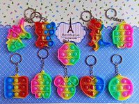 MSGH Pop It Pop Keychain Pack of 3/6/12 Pieces- Return Gifts for Birthday Party for Kids | Pop it Keychain Fidget Toys for Kids | Stress Relief Bubble Key Ring for Kids and Adults (PACK OF 12 PIECE)