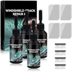 Auiepet Windshield Crack Repair Kit, 2025 New Glass Cracks Gone Repair Kit, Premium Glass Repair Liquid Windshield Repair Kit for Chips and Cracks, Quick Fix Windshield & Glass Repair Tools (4)