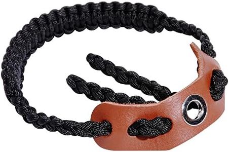 Elm Ray Archery Bow Wrist Sling 550 Paracord,Durable 100% Full Grain Leather with Strong Metal Grommet,Comfortable and Light,Fit Compound Bow Stabilizer & Recurve (Black)