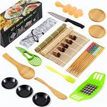 SITREMEN Sushi Making Kit, Easy DIY Sushi Maker Tools Set with Bamboo Sushi Mat, Complete Sushi Rice Roller Machine for Professional, Prefect Home Sushi Tool for Beginners Chef