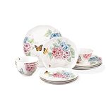 Lenox 849407 Butterfly Meadow Hydrangea 12pc Set, Porcelain, Multicolor