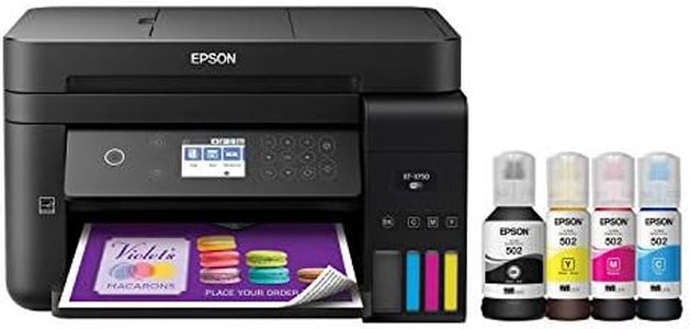 Epson WorkForce ET-3750 EcoTank Wireless Color All-in-One Supertank Printer with Scanner, Copier and Ethernet