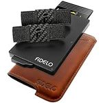 Fidelo Minimalist Wallet for Men - RFID Blocking Pop up Wallet Credit Card Holder, Slim Wallet for Men 6063 Aluminum Wallet with a Card Clip Holder with a Removable Leather Case - Redwood Brown