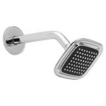 Hindware 100Mm ABS Easy Clean Rain Shower With 225Mm Arm - Square With Grey Finish