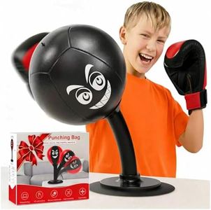Sendros Desktop Punching Bag, Fun Punching Bag with Suction Cup, Ideal for Home or Office Tabletop Boxing, Stress-Relief Boxing Ball for Teens(Black Edition)
