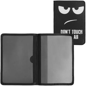 kwmobile Custodia Ecopelle per Libretto Circolazione Auto - Cover Portalibretto con Scomparti Porta Tessere Patente - Foderina Portadocumenti - Don't touch my Car