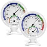 Greenhouse Thermometer - 2 Pack Indoor Outdoor Thermometer Hygrometer with Desktop Temperature and Hygrometer, Suitable for Terrace, Swimming Pool, Kitchen, Garden, Wall, Greenhouse