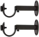 Urbanest Adjustable Solid Zinc Curtain Rod Bracket Wall Holder, Fits Up to 1 1/8" or 1 1/4" Rod, 2 Pieces - Oil-Rubbed Bronze