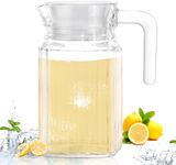 TIENER 500 ml Glass Pitcher with Lid Fridge Pitcher with Handle Glass Water Pitcher Practical Juice Containers Easy to Use Milk Jug Iced Tea, Cocktails, Water (Small JUG 500 ML)