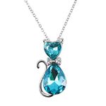 University Trendz Silver Plated Cat Design Pendant for Women and Girls- Animal Lover