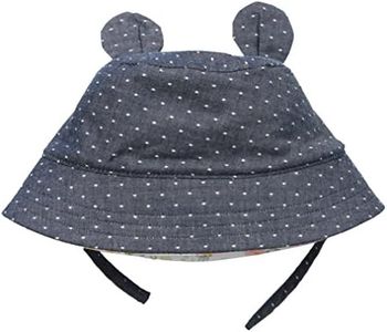 Mud Pie Baby Girls' Sun Hat, Chambray Bear, 0-18 Months