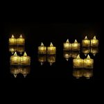 ZFS Electric Candle Diyas, 6 Pcs Flameless LED Candles, Decorative Tealight for Home Decoration, Christmas, Diwali, Birthdays, Battery Operated Small Lamps - Warm White (24)