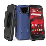 BELTRON DuraForce Ultra 5G UW Case with Clip, Heavy Duty Case with Swivel Belt Clip for Kyocera DuraForce Ultra 5G E7110 (Verizon) Features: Secure Fit & Built-in Kickstand (Blue)