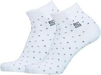 The Sock Street Ankle Socks for Men, Low Cut Men's Ankle Length Socks - 1 Pack Summer Cool Dotted Socks, Free Size Dotty Socks Ideal for Casual Wear, Gym, Running, Office - White Polka Dot