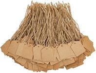 Juvale 1000-Pack Kraft Paper Gift Tags with Jute Twine String, Blank Merchandise Price Hanging Labels 1.3 x 1.7, Bulk Brown Tags for Wedding, Birthday, Holiday, Party Favor, Art and Craft Wrap