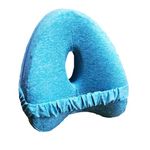 YmKs yimankeshi Lake Blue Suit Knee Pillow, Orthopedic Memory Foam Leg Pillow for Hip Pain Sciatica, Leg Pain, Knees Pain, Joints Pain & Pregnancy Bed Leg Cushion for Side Sleepers