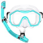 Kwambiri Snorkel Set Adult, Dry-Top Design Anti-Fog Snorkel Mask, 180°Panoramic Wide Professional Scuba Diving Gear, Swimming Diving Mask for Men Women