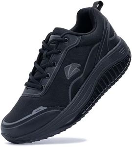 QAUPPE Men's Shoes Walking Arch Support Orthotic Sneakers Plantar Fasciitis Wide Tennis Shoes for Heel and Foot Pain Relief Black 13