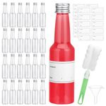 24 Pack Mini Liquor Bottles,100ml Plastic Empty Miniature Bottle with Screw Caps,Small Shot Bottles Wine Bottles with Funnels,Alcohol Bottles Sauce Bottles for Weddings Parties